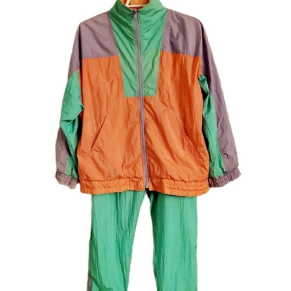 Vintage Abernathy 1980's Sweat Suit Colorblock
